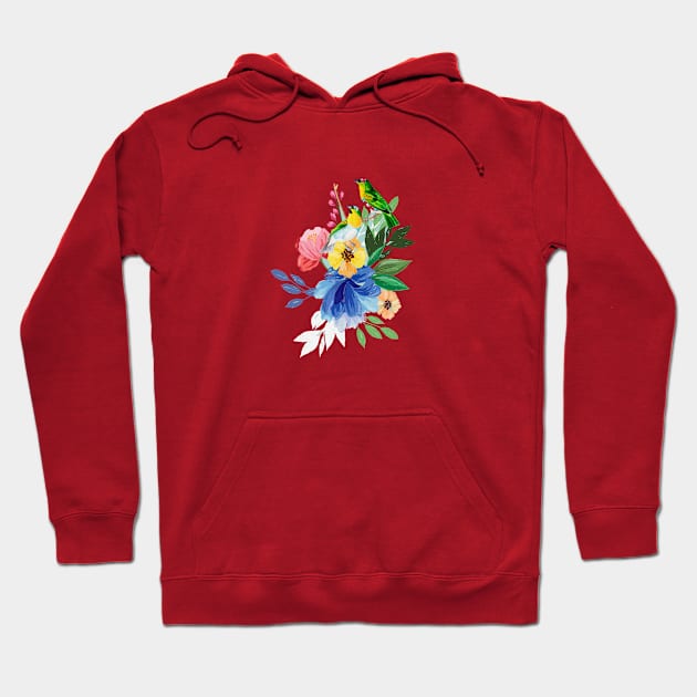 Flower Birds Hoodie by Seven Trees Design